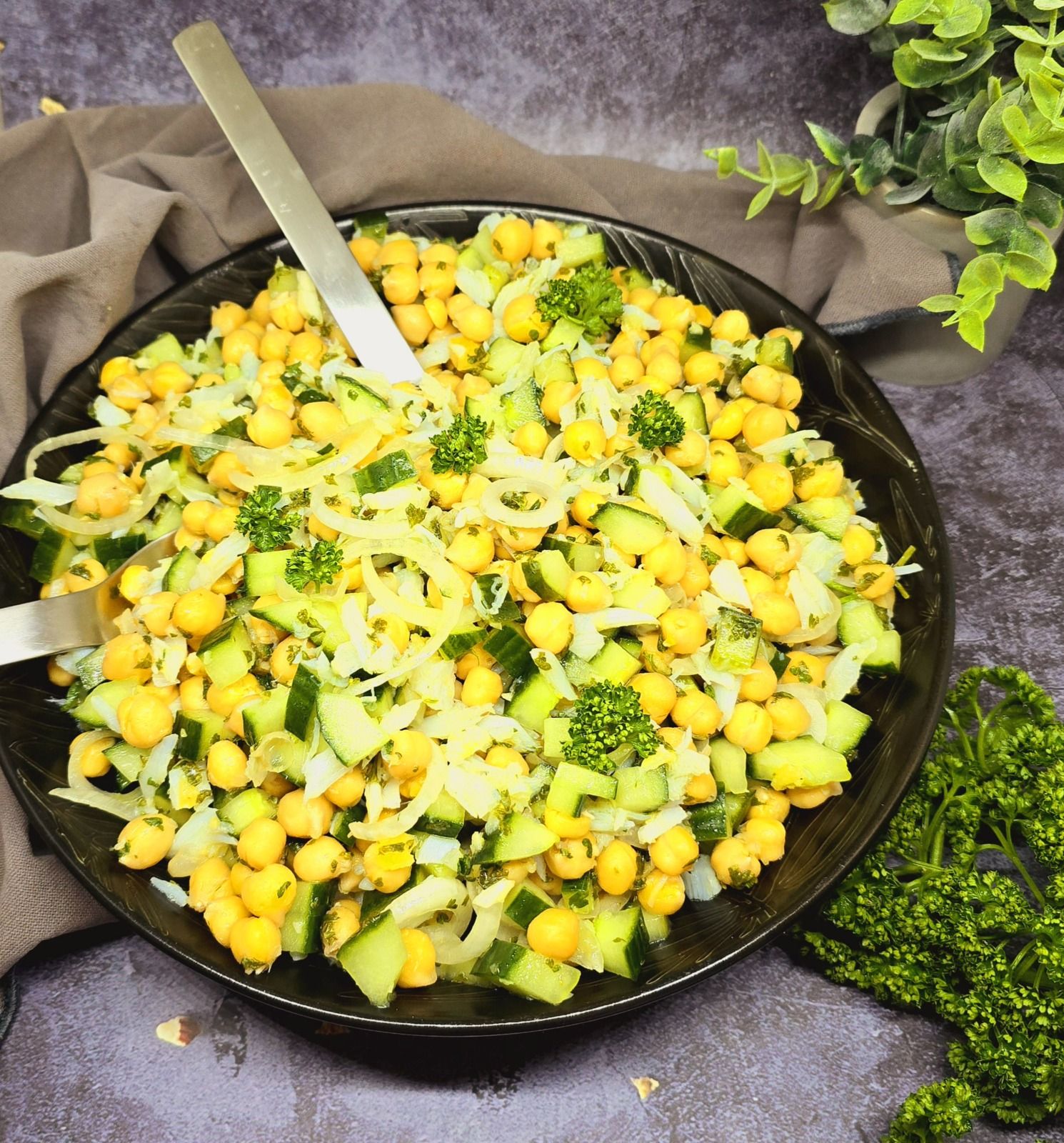 Salade de pois chiches à la morue