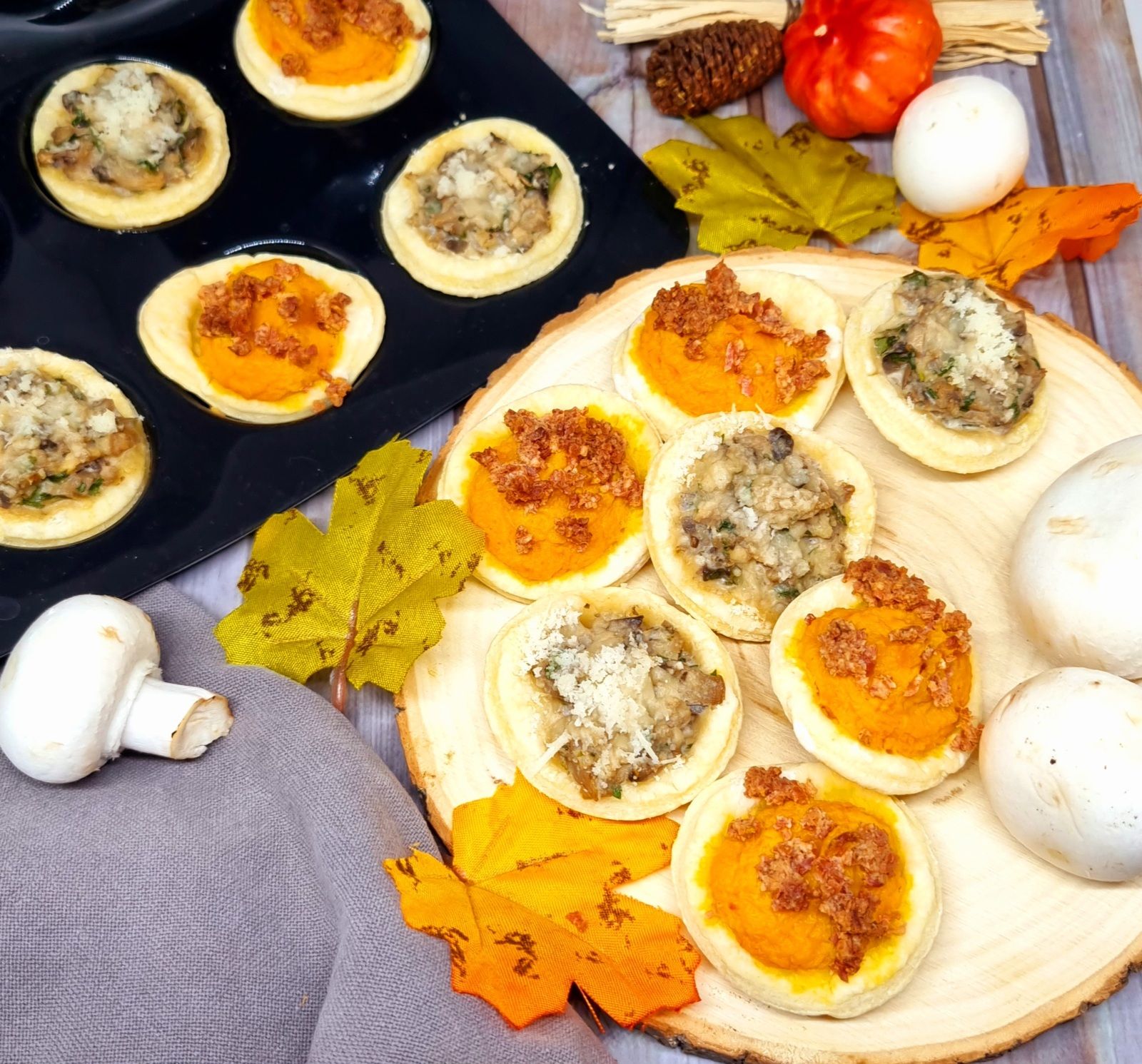 Mini quiches champignons ou potimarron