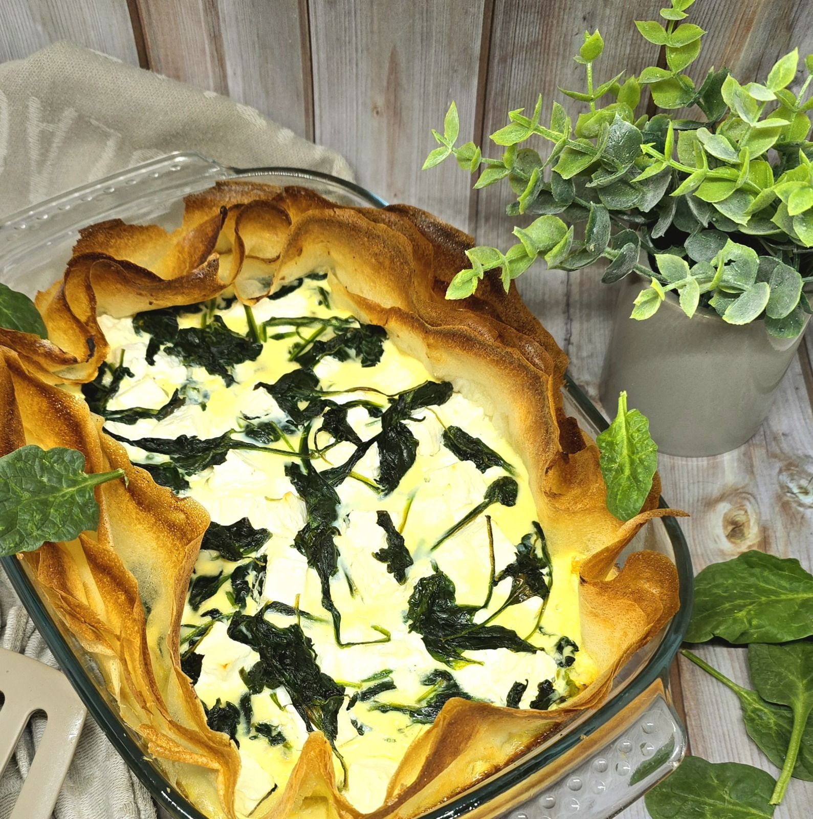 Tarte croustillante épinards et fêta