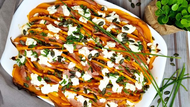Gratin de butternut au chèvre