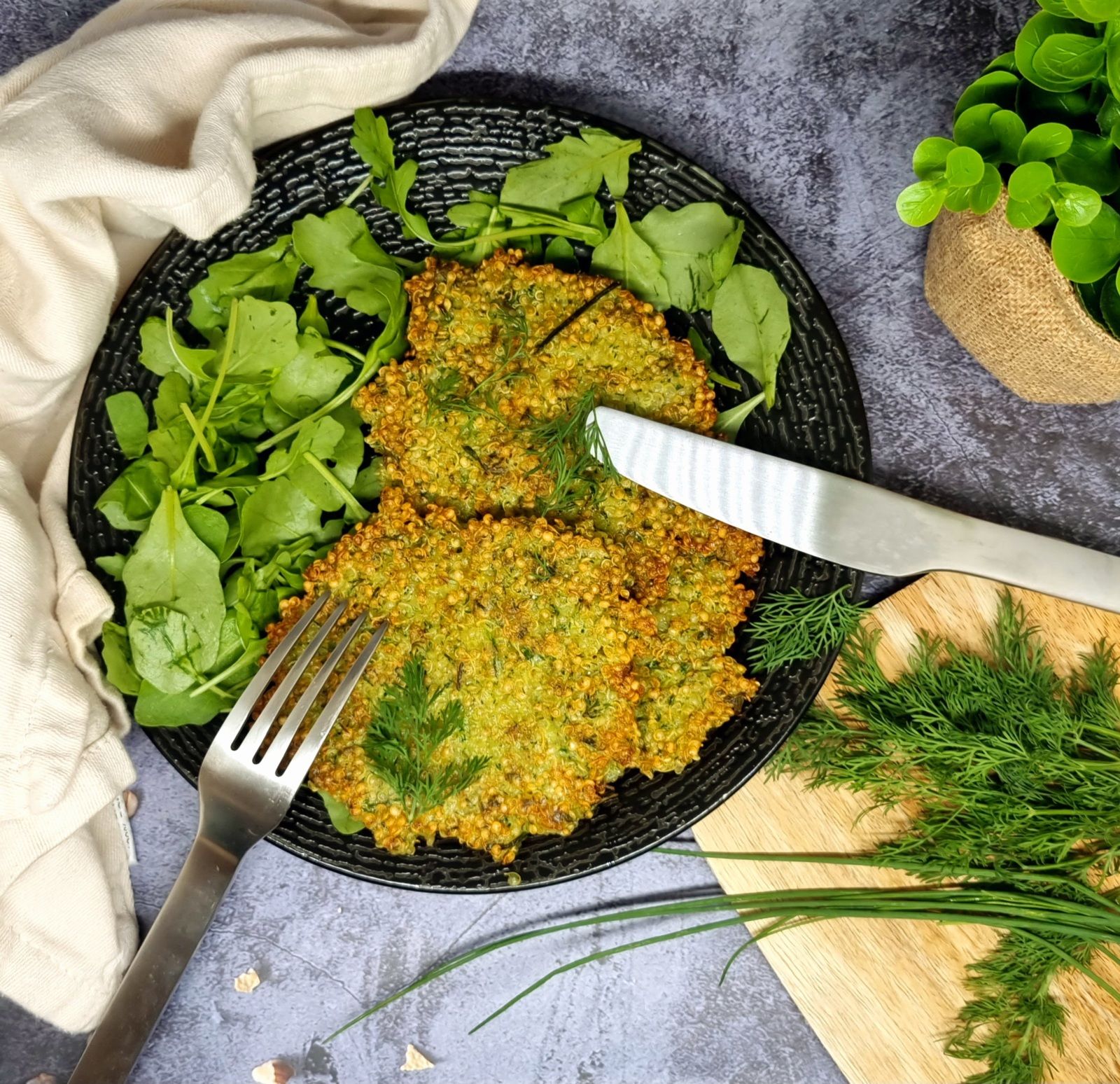 Galettes de quinoa aux herbes