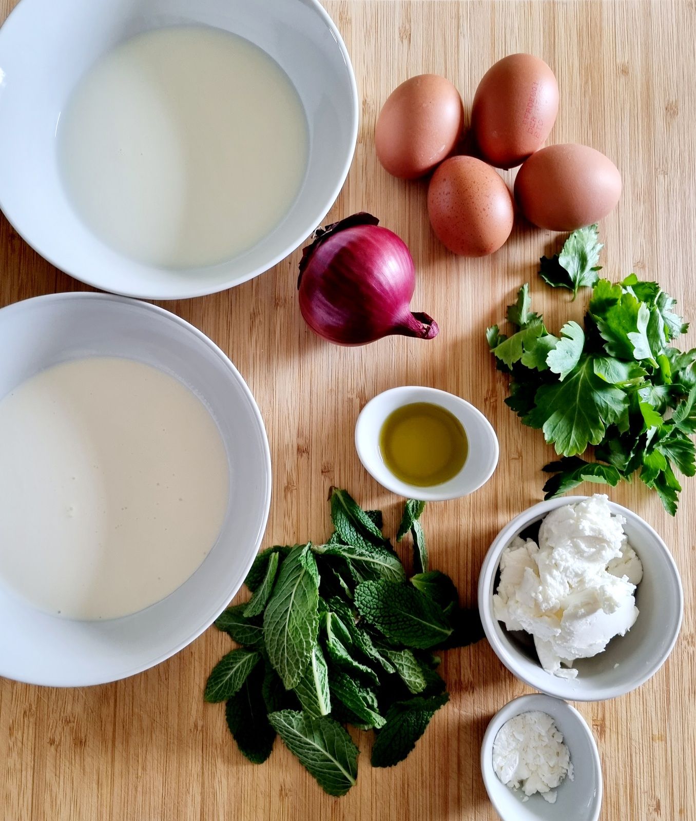 Mini flans chèvre et menthe