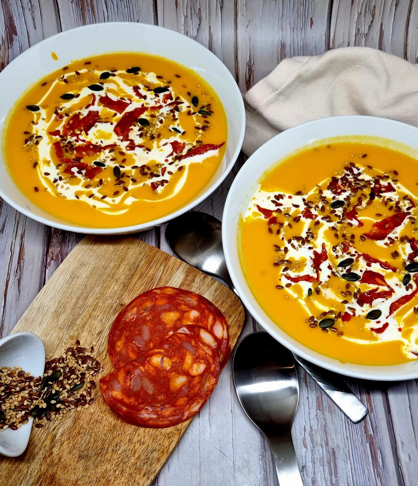 Velouté potimarron chorizo