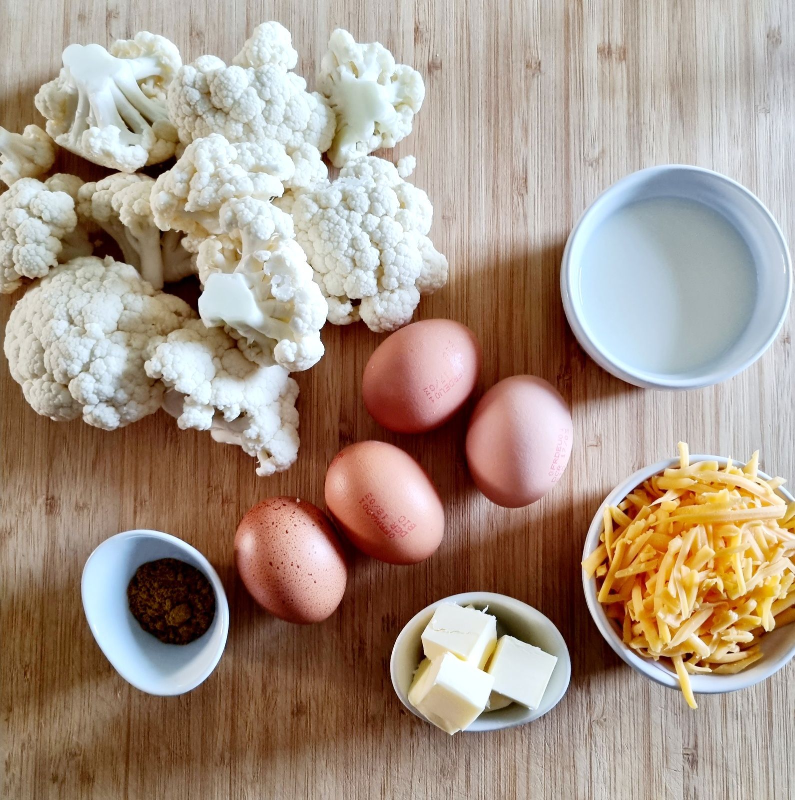 Soufflés de chou fleur et cheddar