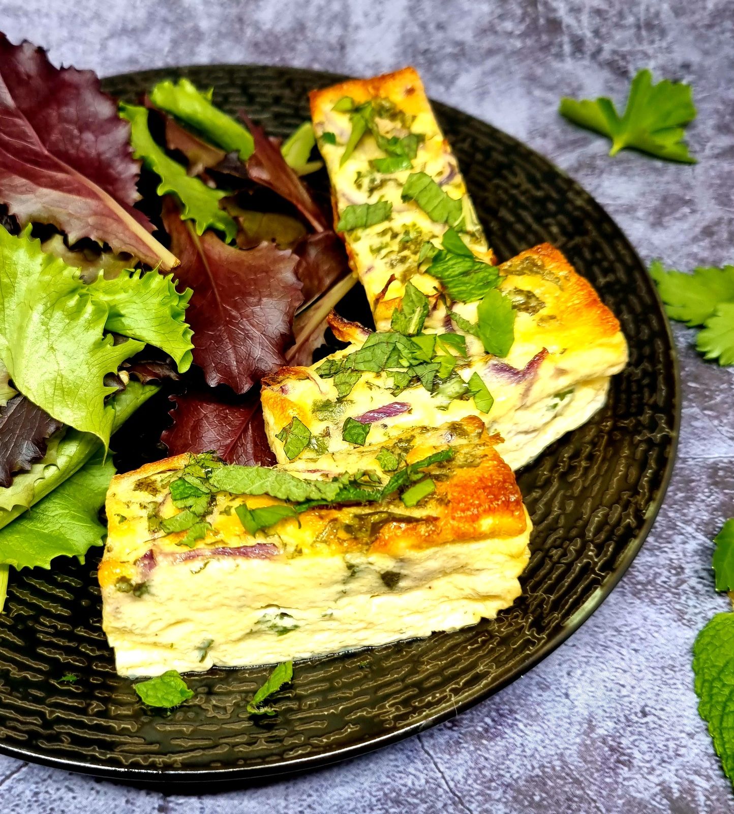 Mini flans chèvre et menthe