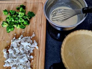 Quiche brocoli, poisson et fromage frais