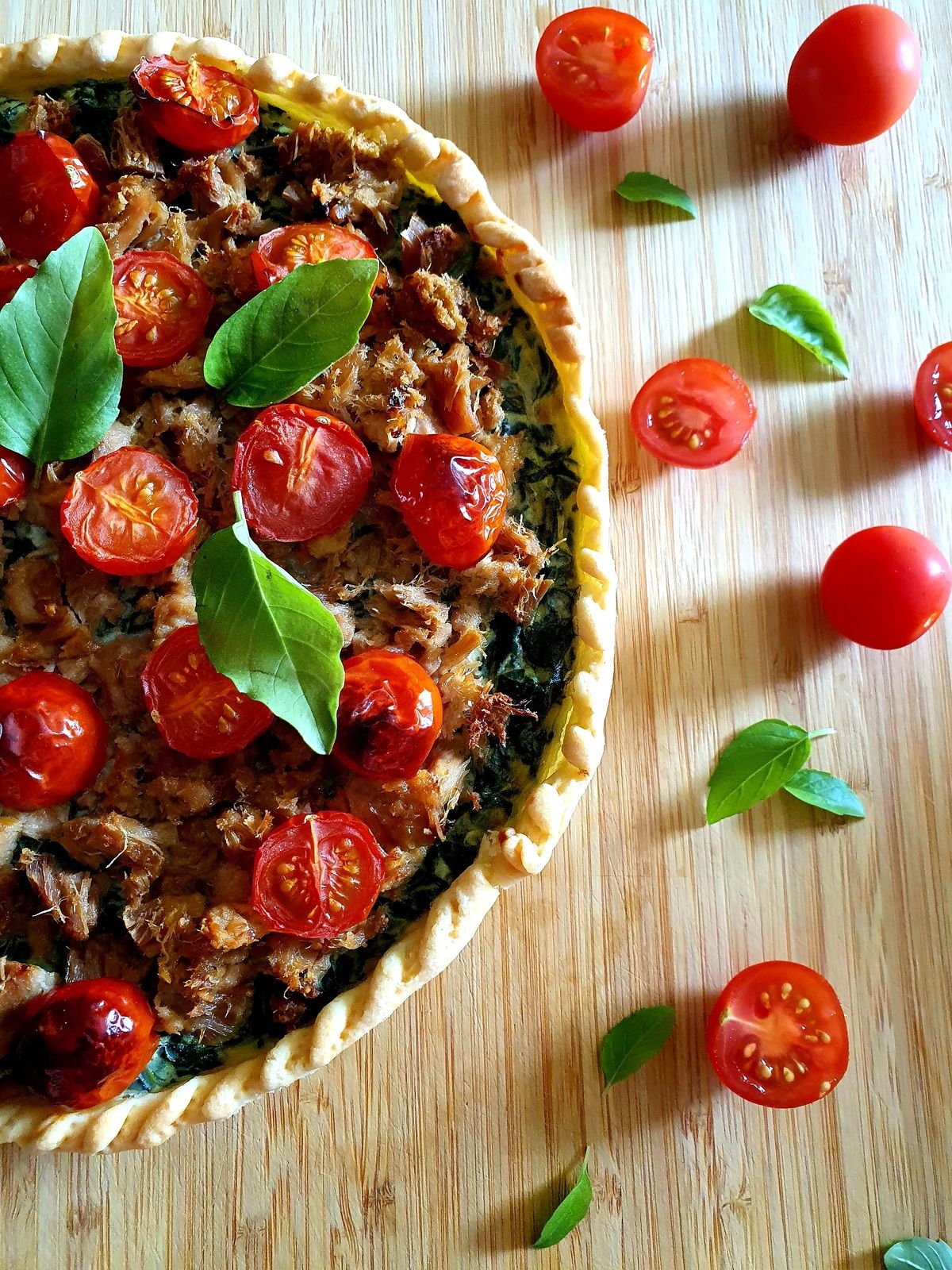 Tarte thon épinards et tomates cerises