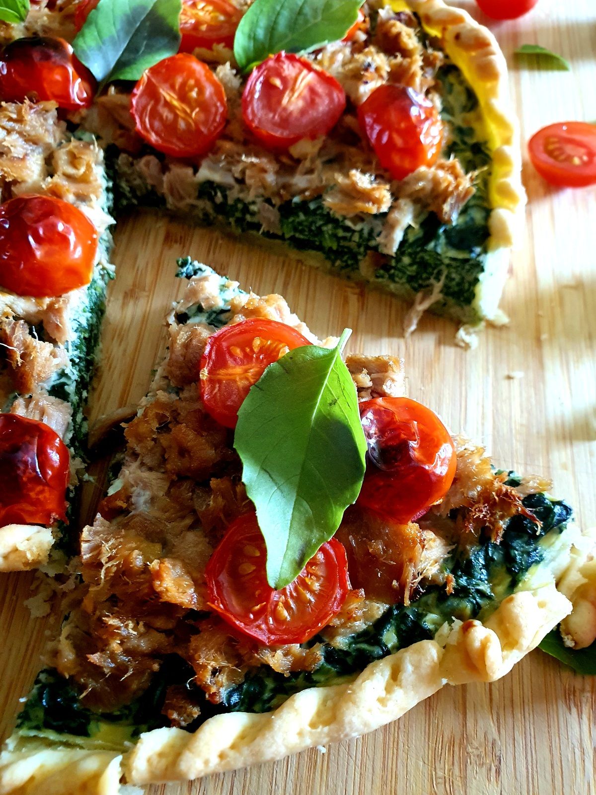 Tarte thon épinards et tomates cerises