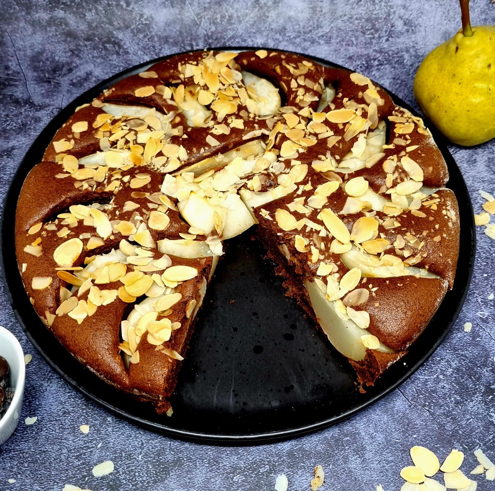 Gâteau poires, chocolat et huile d'olive