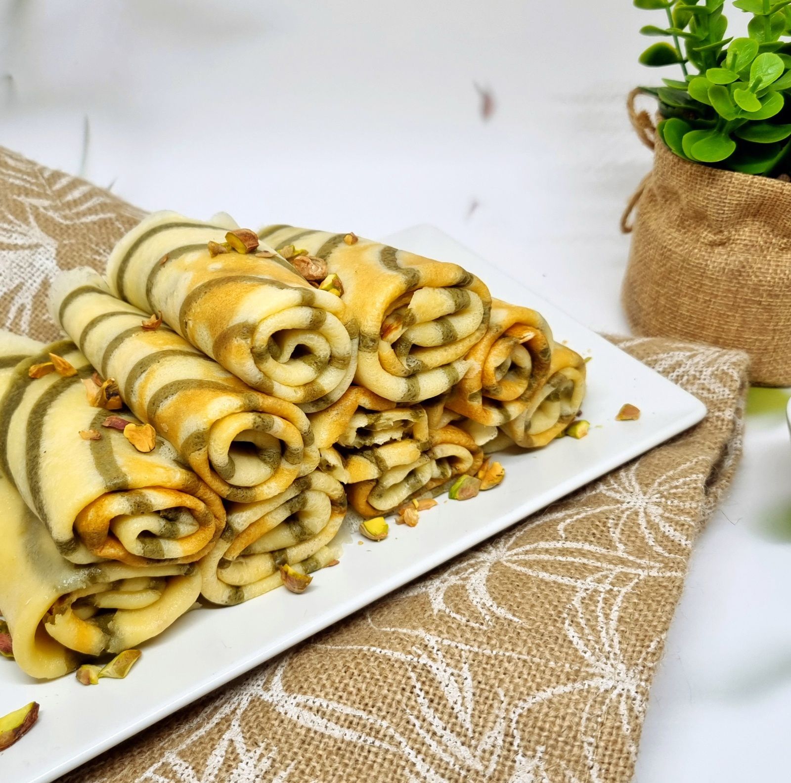 Crêpes tourbillon au thé matcha