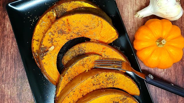 Potiron rôti au miel et au thym 