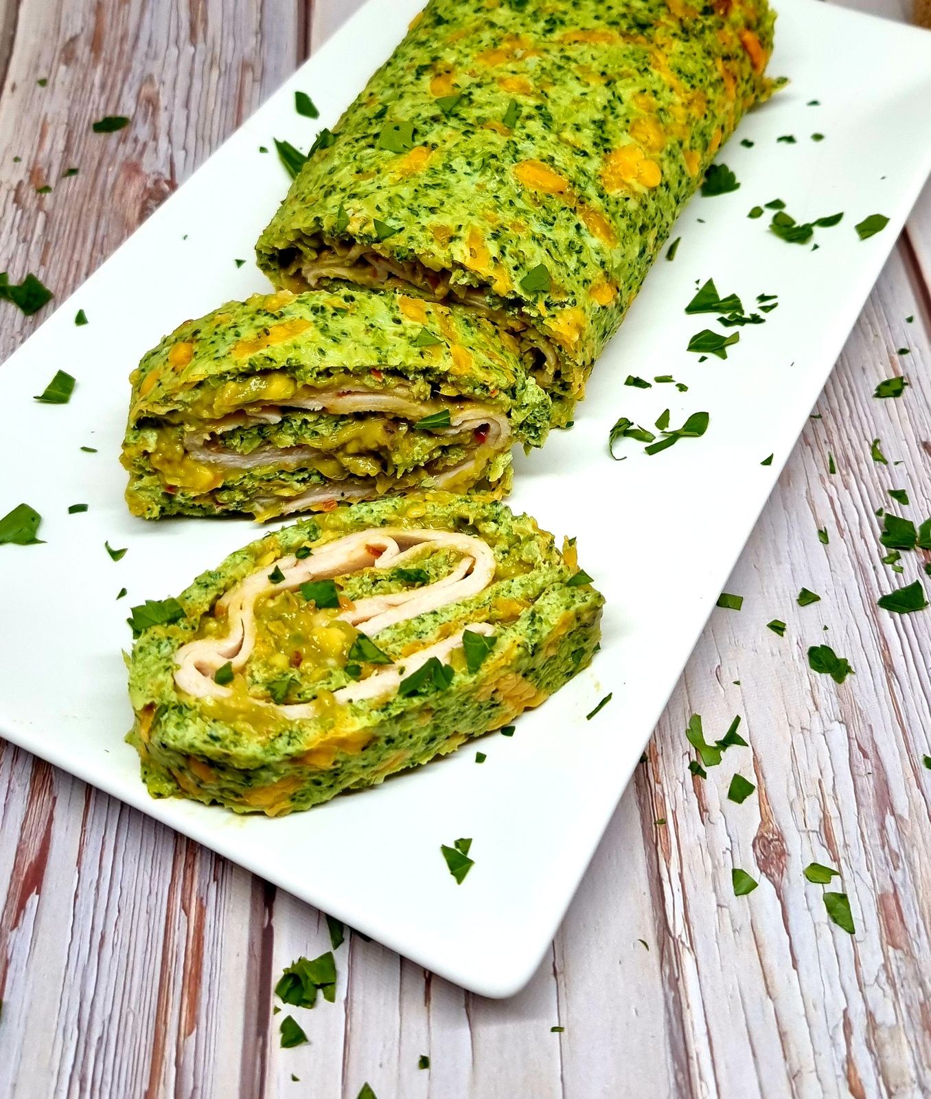 Roulé de brocoli au poulet et guacamole