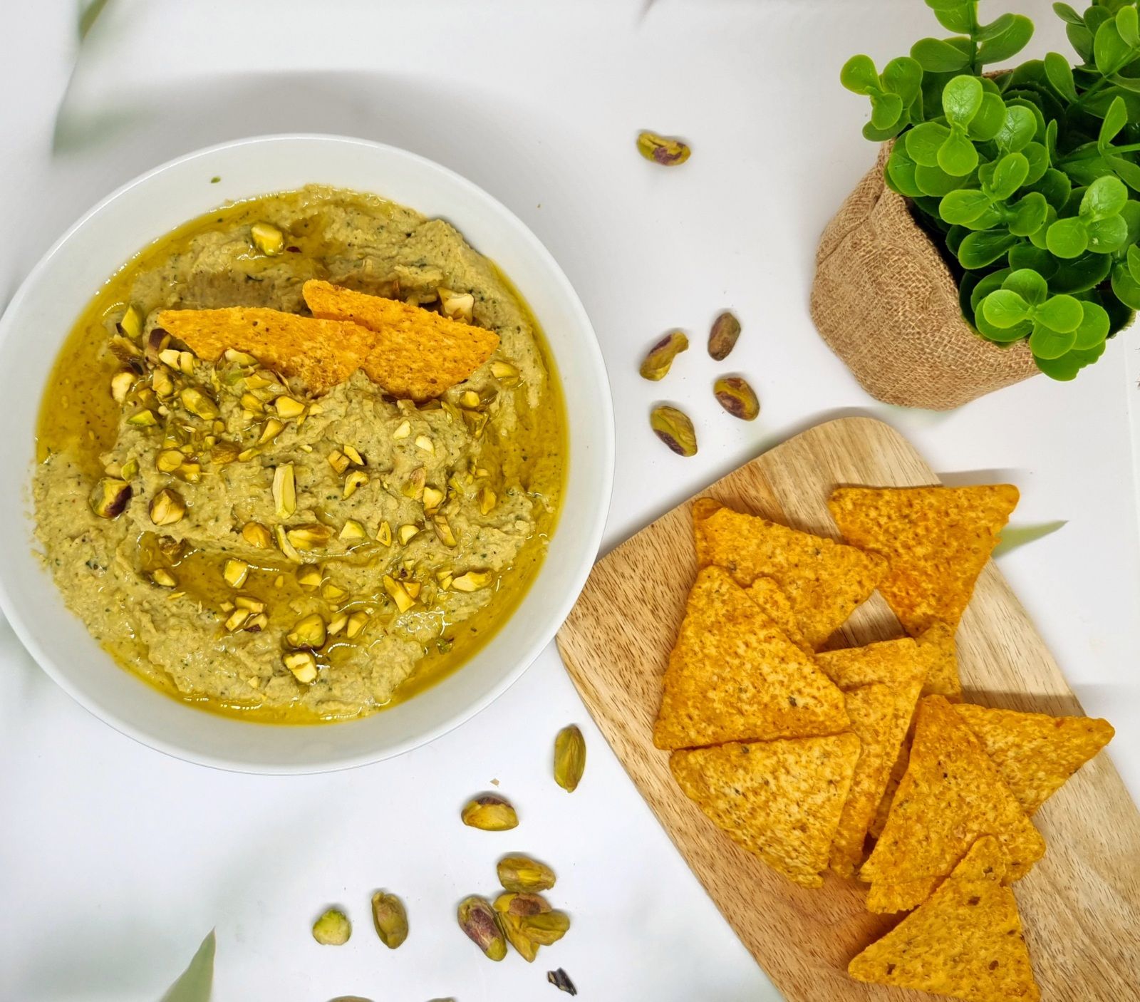 Houmous aux courgettes grillées et pistaches