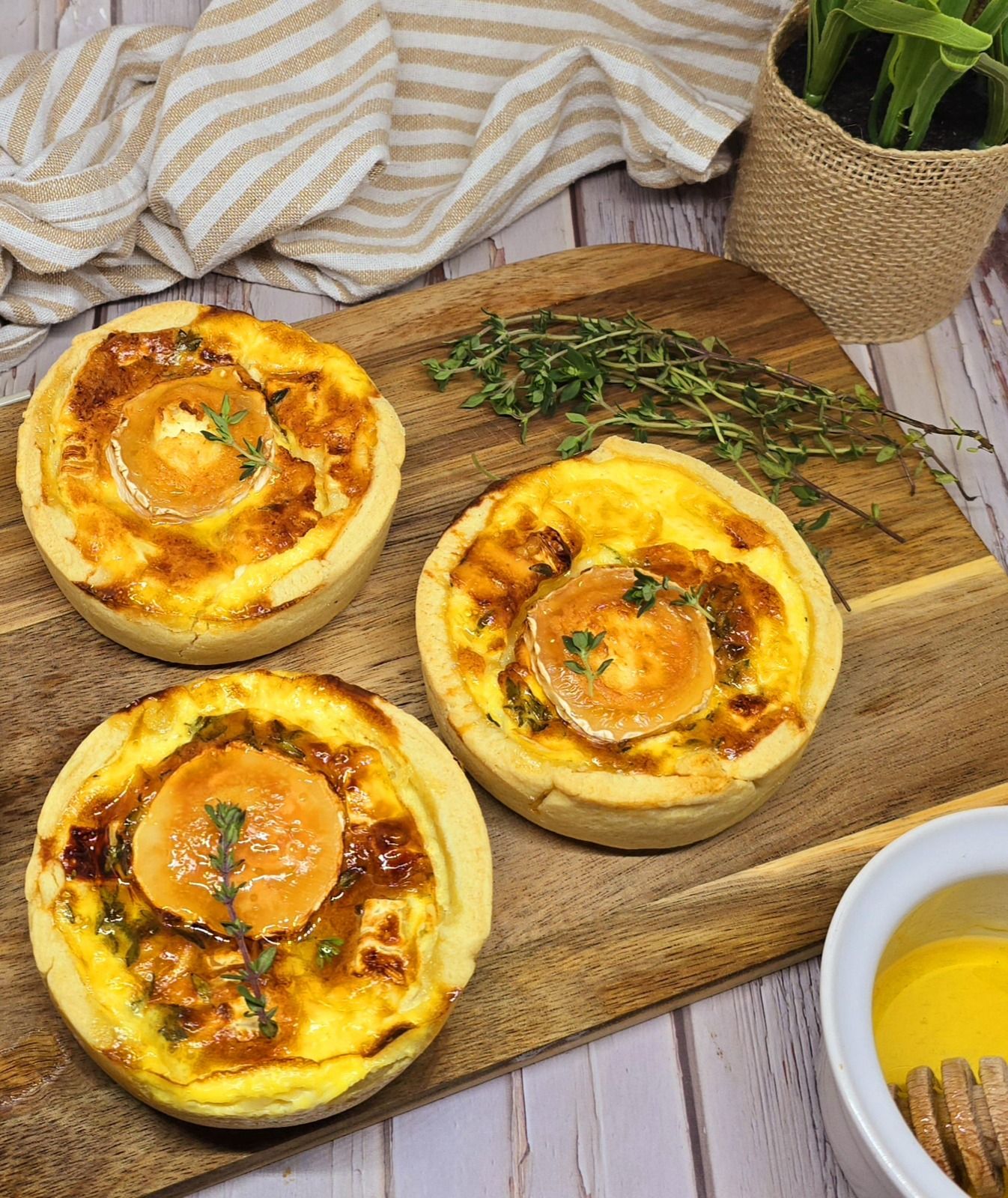 Quiches au chèvre et thym