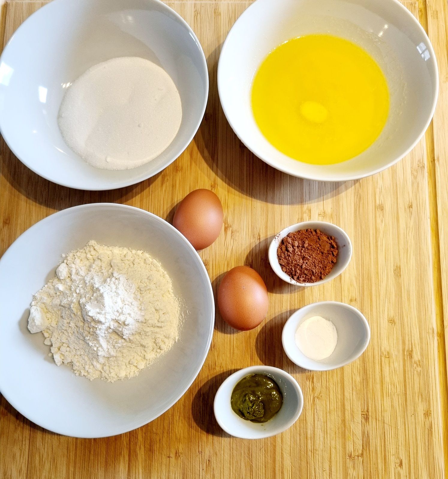 Madeleines marbrées chocolat pistache