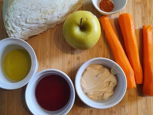 Porc effiloché et salade de chou