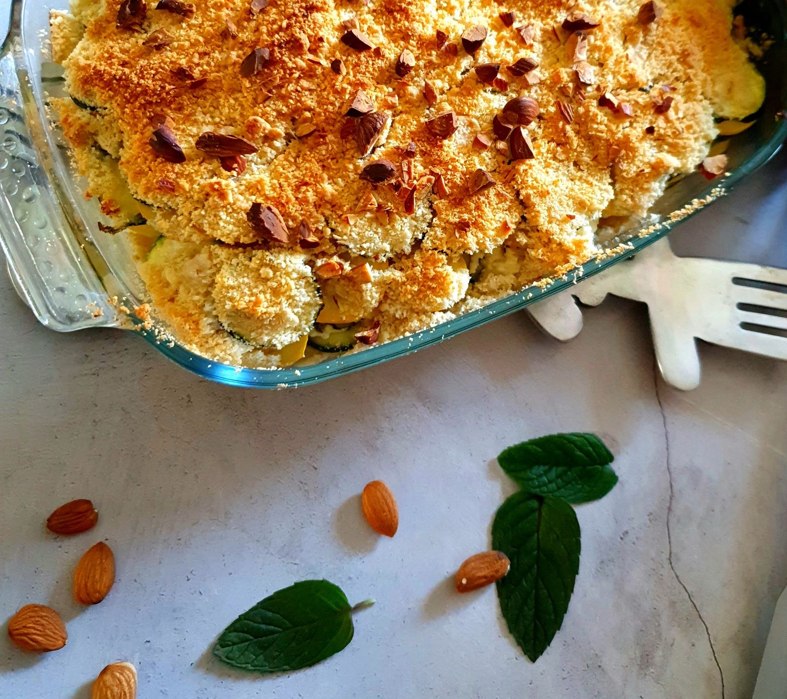 Crumble de courgettes à la feta