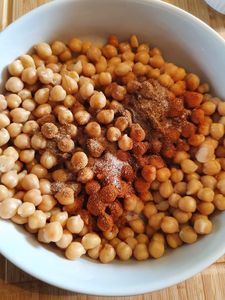 Aubergines aux pois chiches grillés