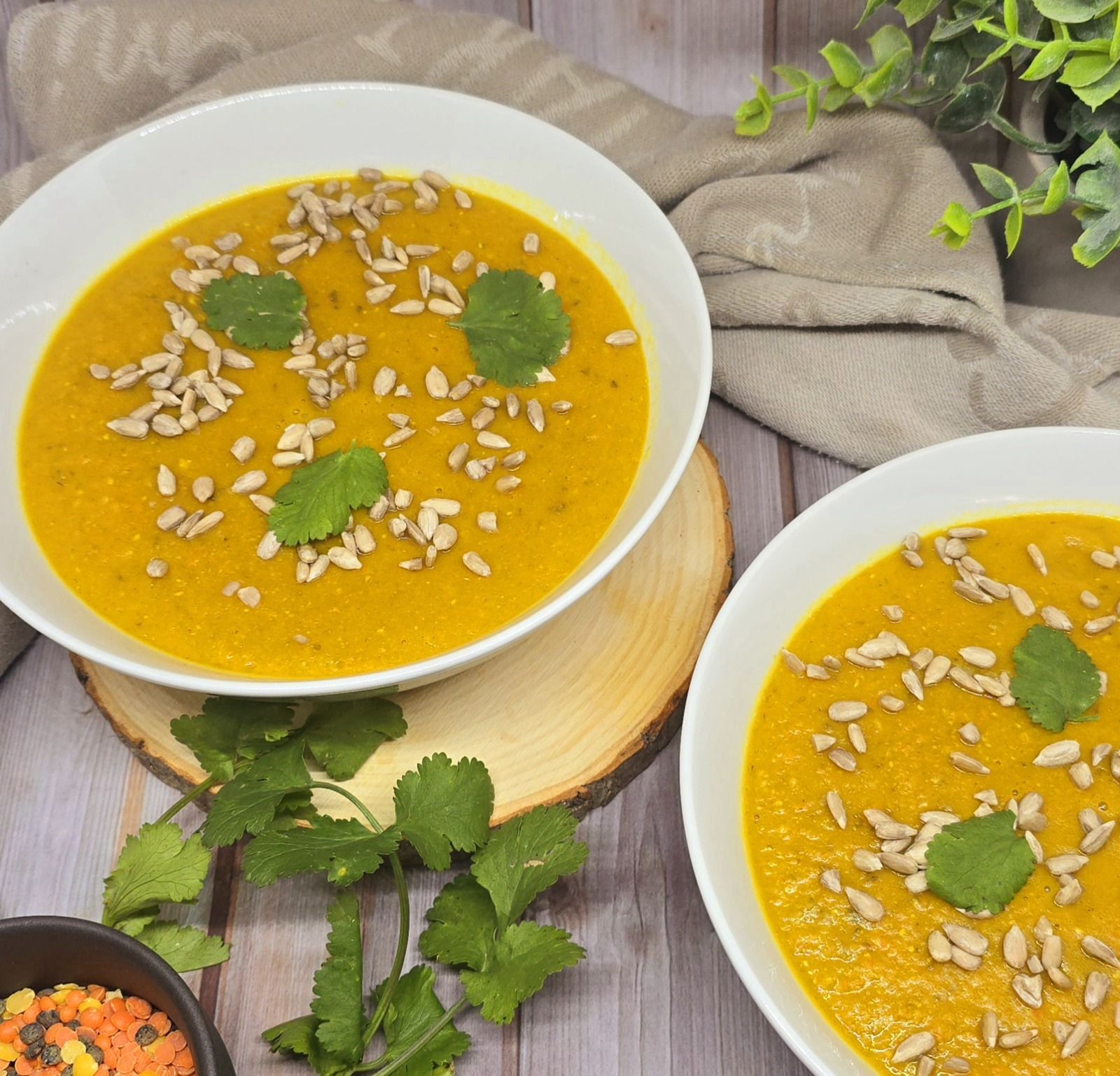 Soupe de carottes et lentilles 