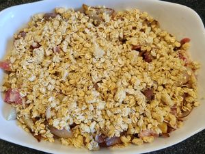 Crumble d'échalotes au lard fumé