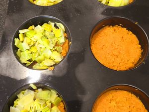 Quiche sans pâte patates douces, poireaux et chèvre