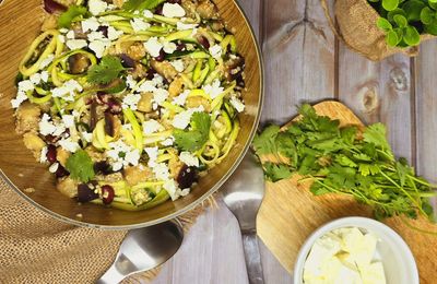 Salade de quinoa aux aubergines et à la fêta
