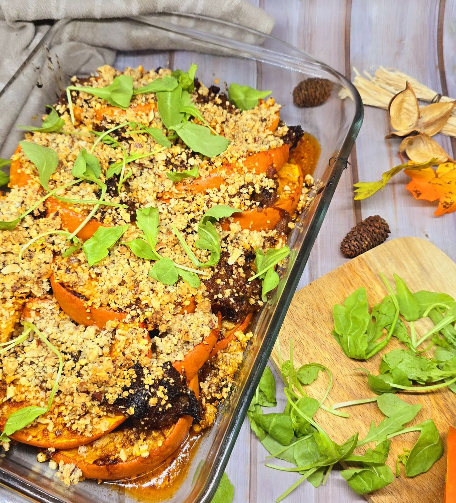 Crumble de potimarron et effiloché de porc