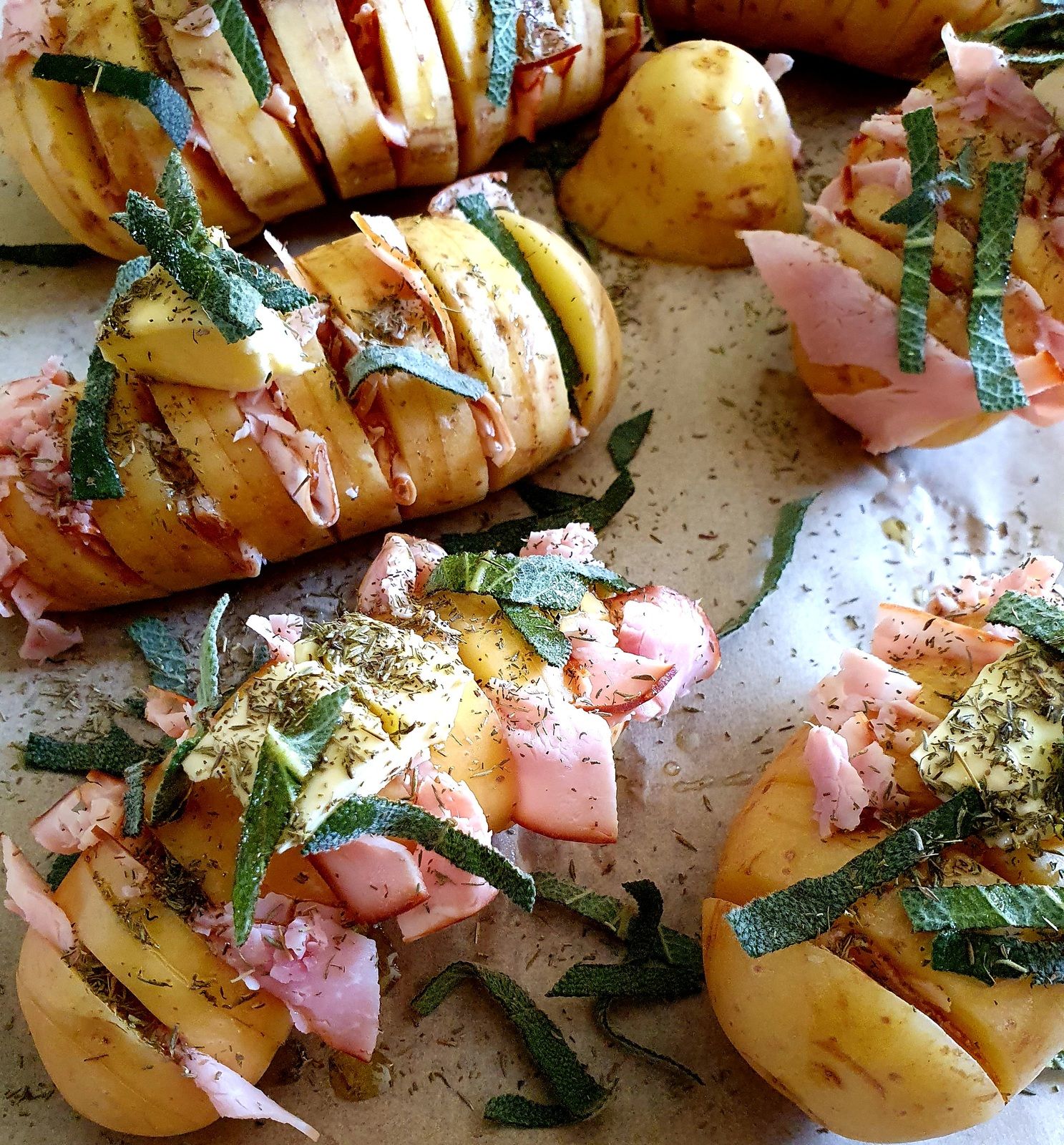 Pommes de terre Hasselback au bacon