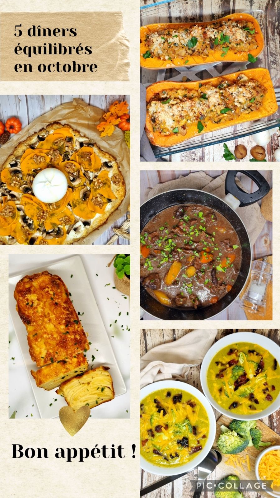 5 dîners équilibrés en octobre