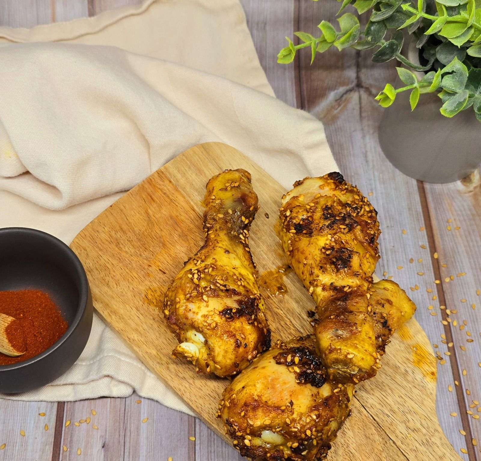 Pilons de poulet aux épices et sésame