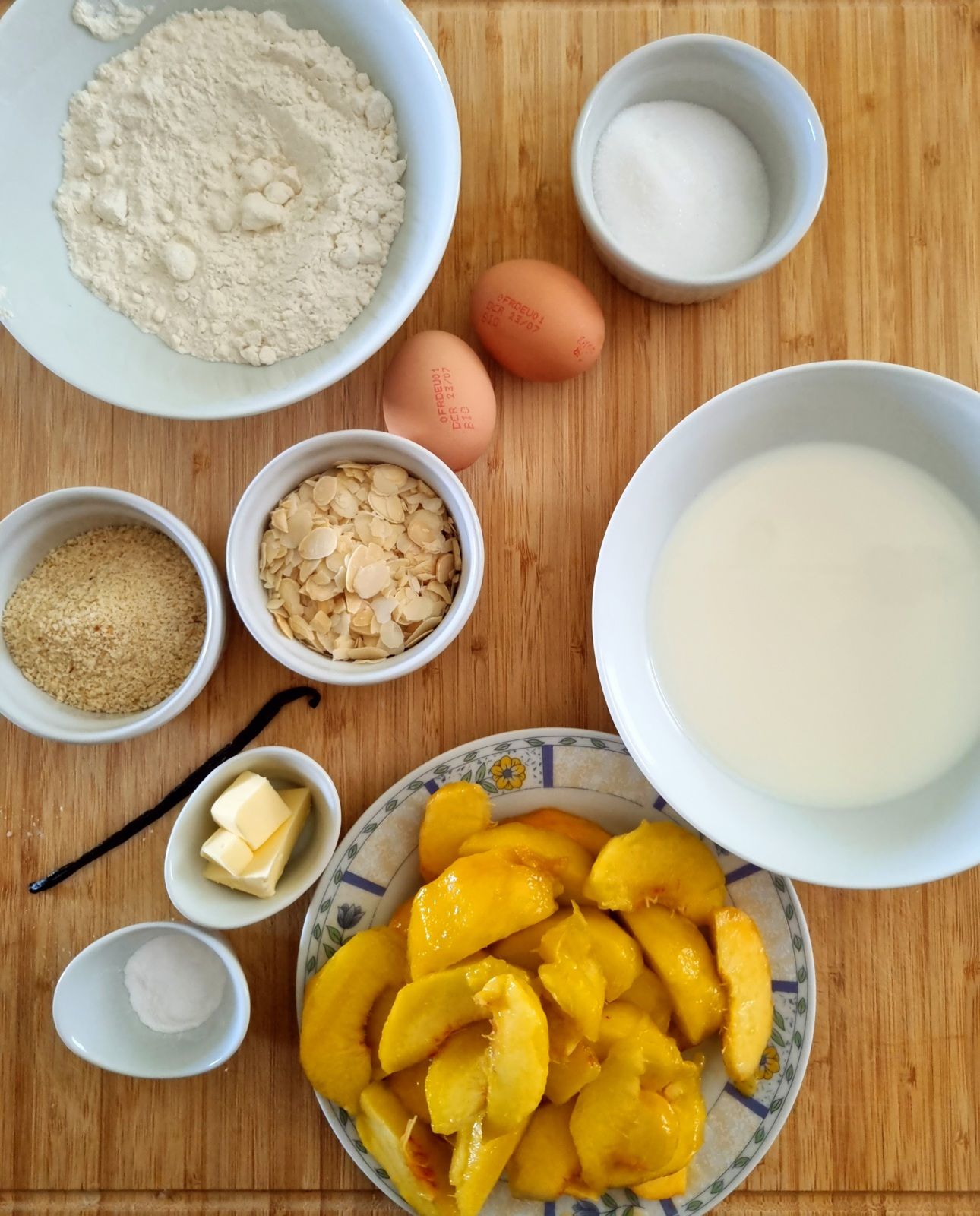 Clafoutis pêches amandes