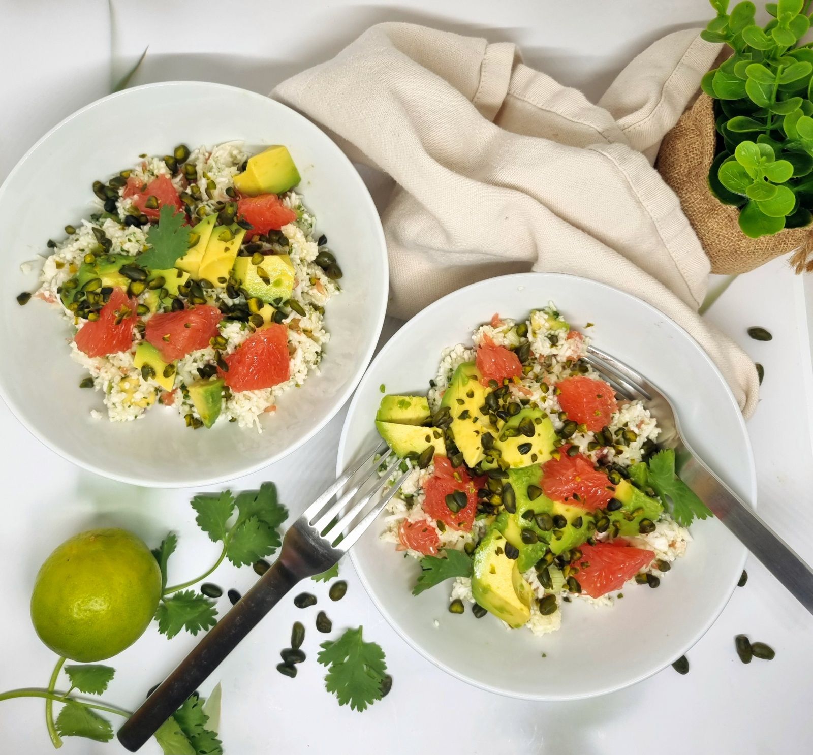 Taboulé de chou fleur au pamplemousse