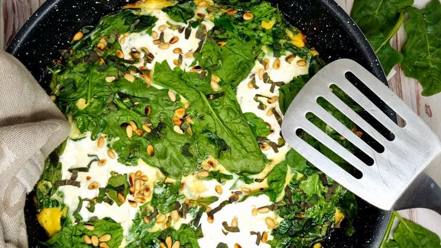 Fritatta épinards et burrata