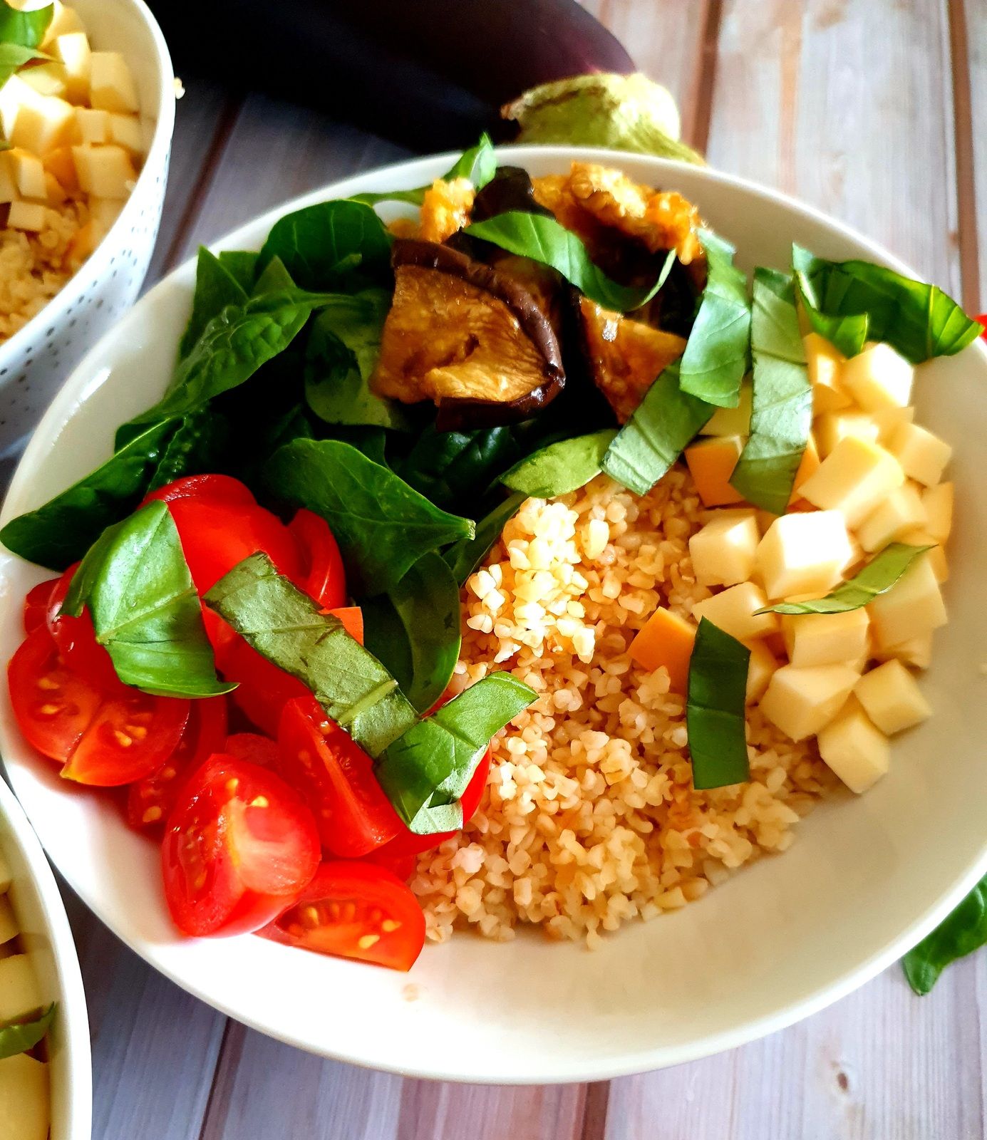 Bowl aux aubergines grillées