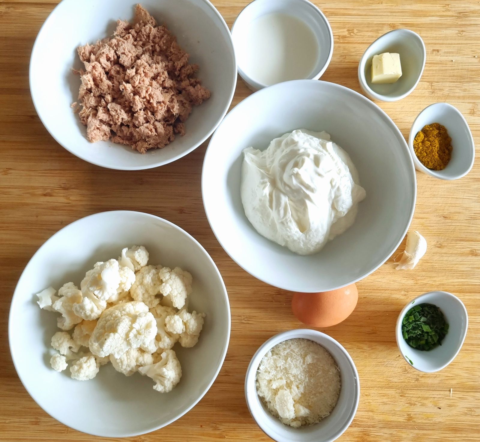 Mini-flans au chou fleur et au thon