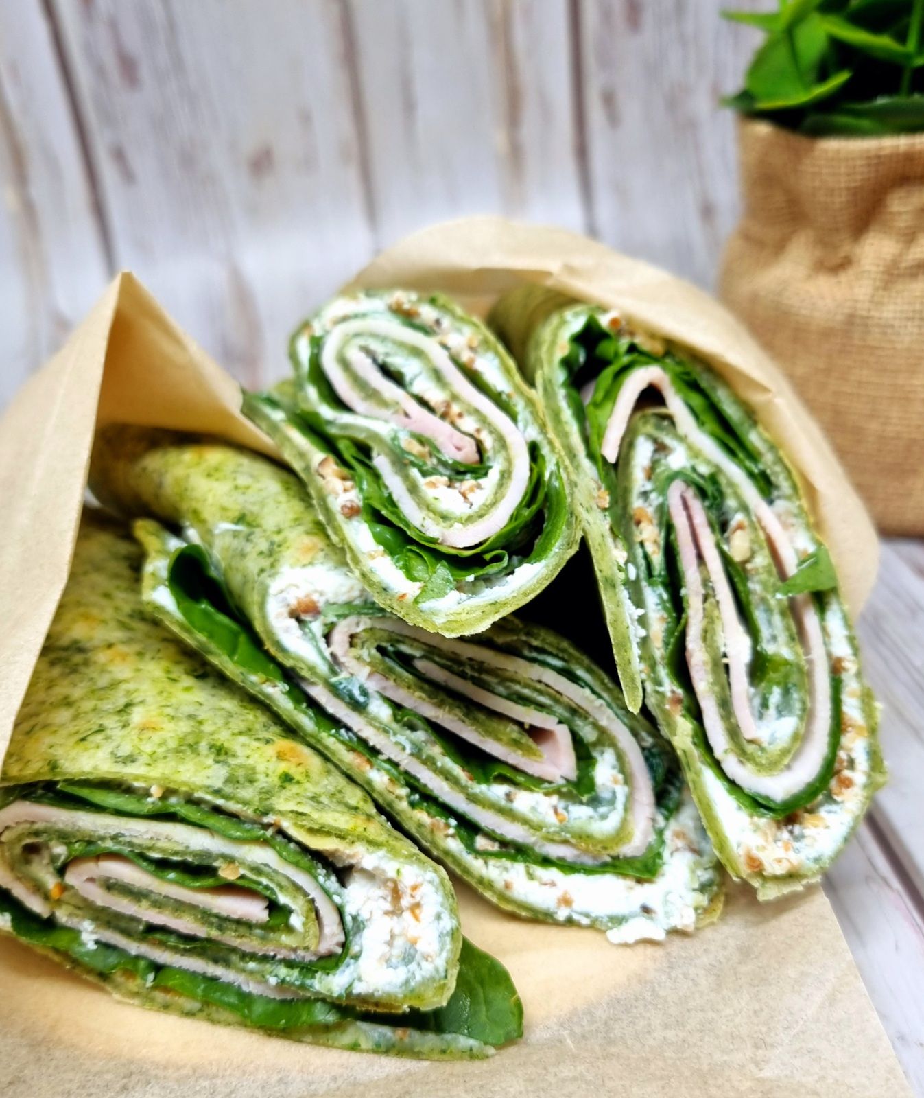 Wraps épinards jambon et ricotta