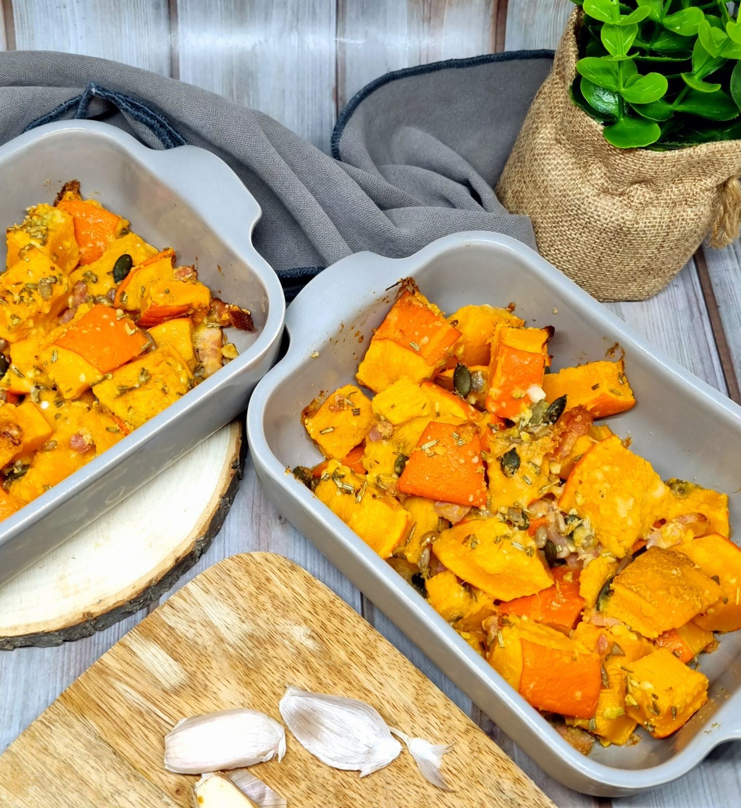 Gratin de potimarron au lard