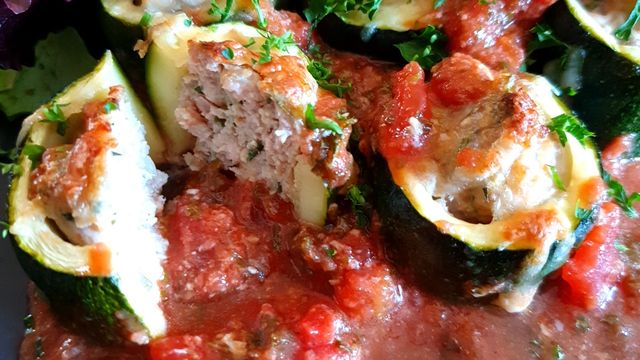 Gratin de courgettes farcies