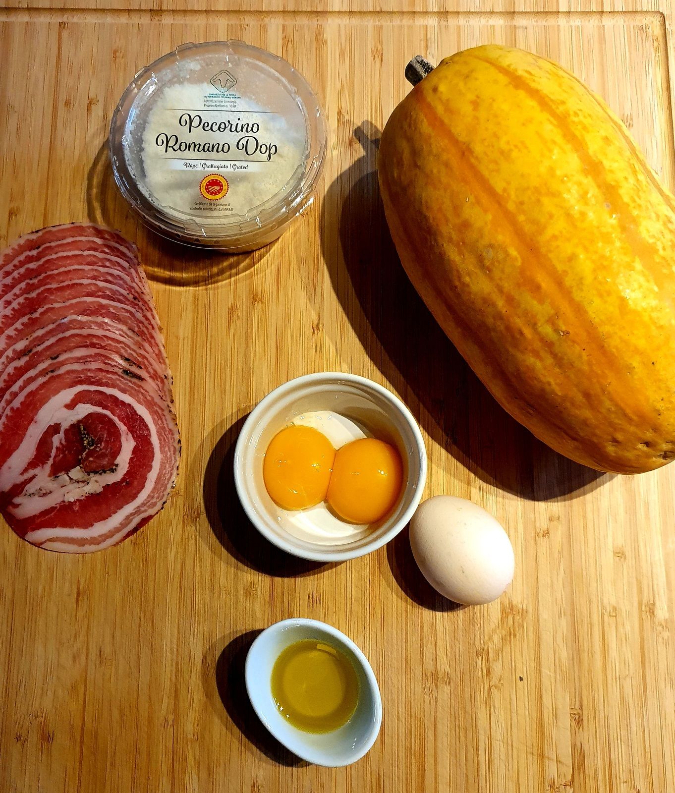 Courge spaghetti à la carbonara