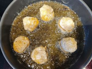 Boulettes de tofu et salade de haricots verts