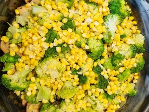 Quiche sans pâte brocoli et maïs