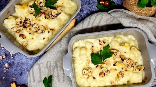 Gratin de chou fleur ricotta et noisette