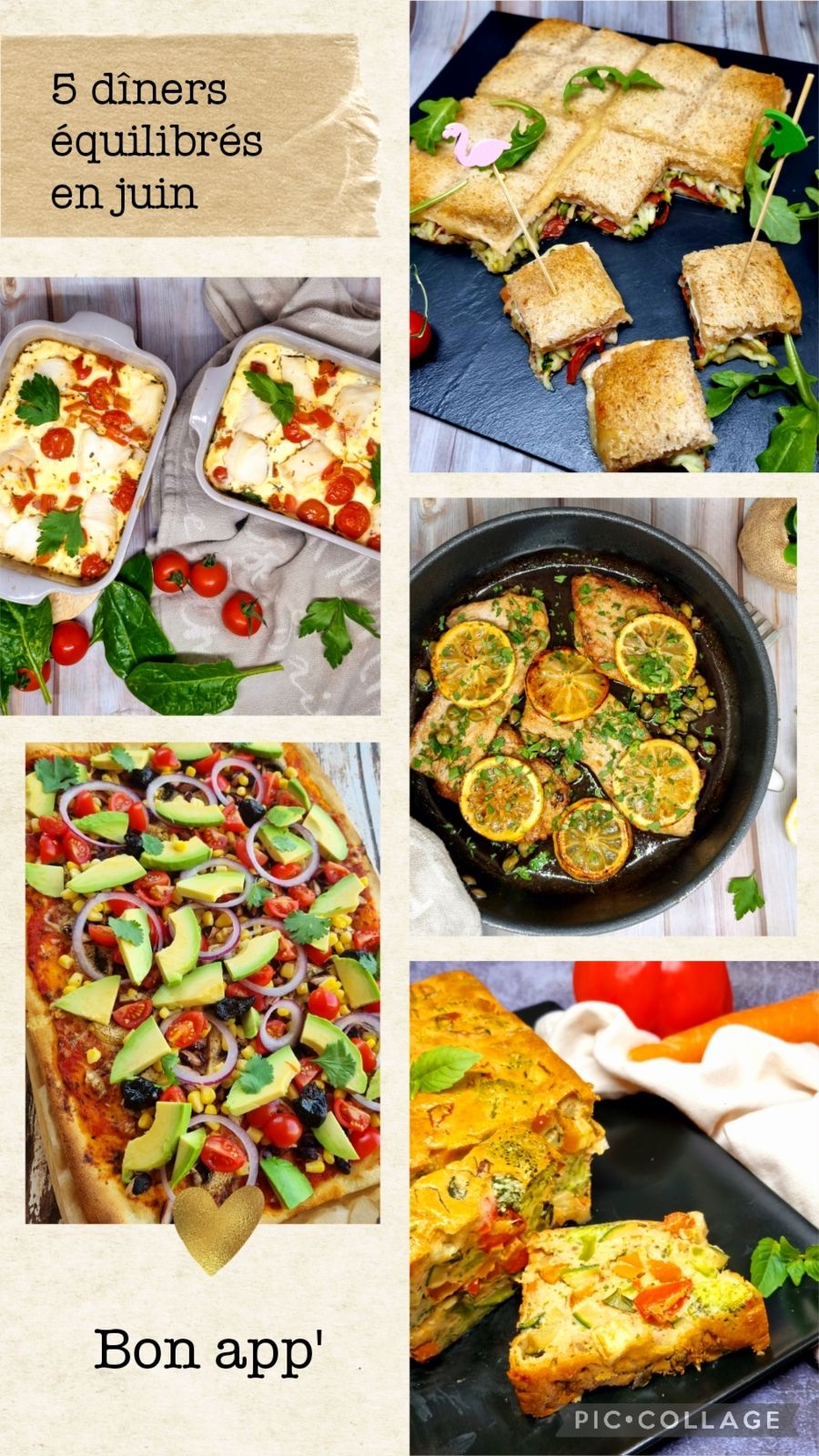 5 dîners équilibrés en juin