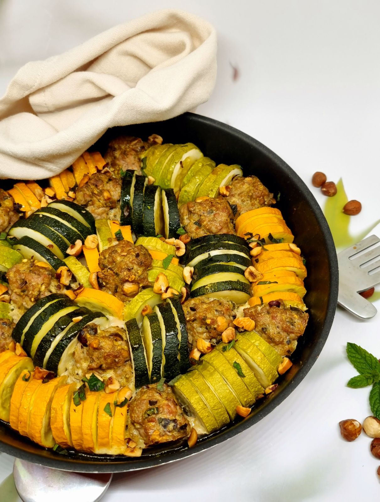 Tian de courgettes au boulettes
