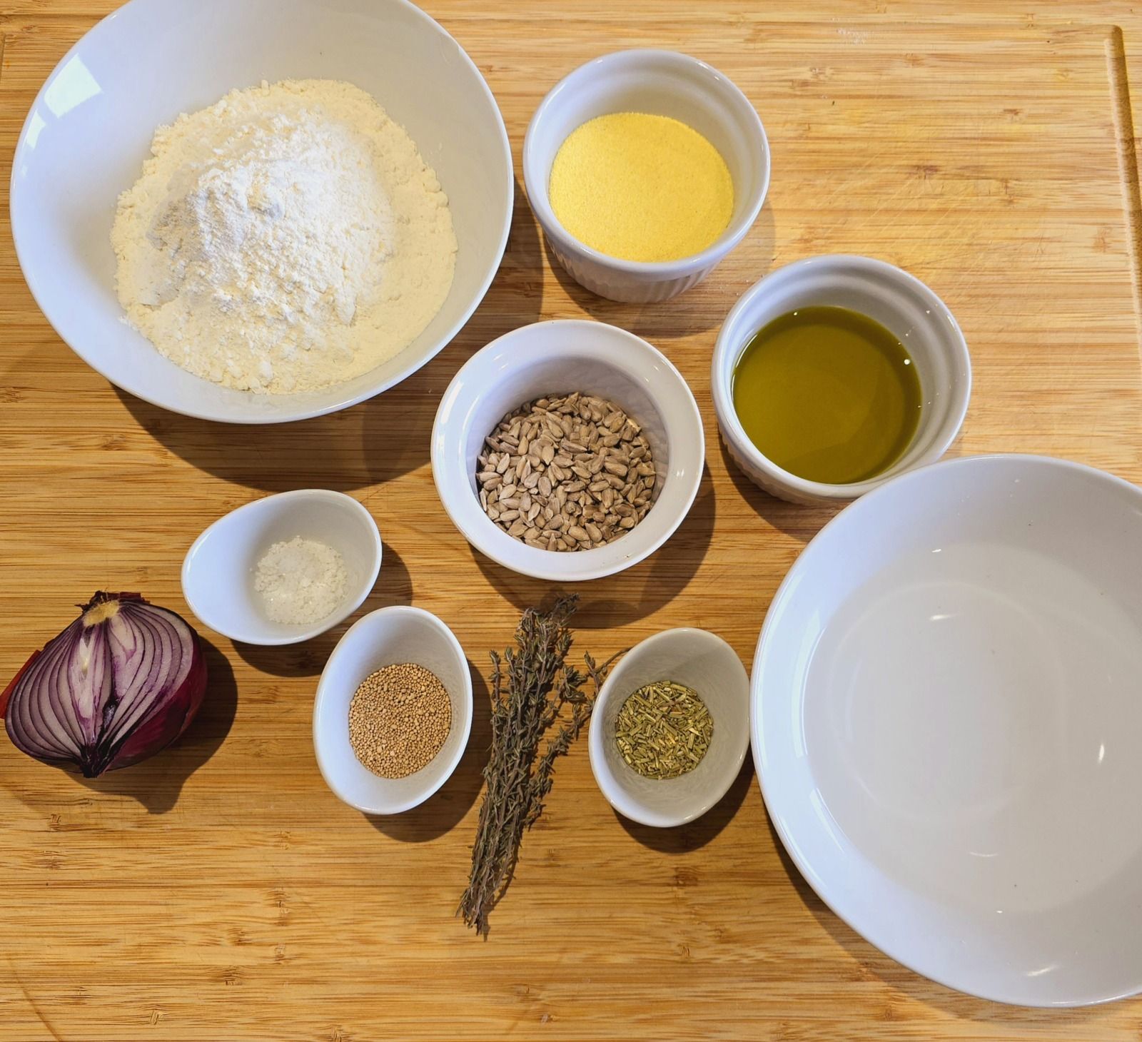 Focaccia oignon et graines de tournesol