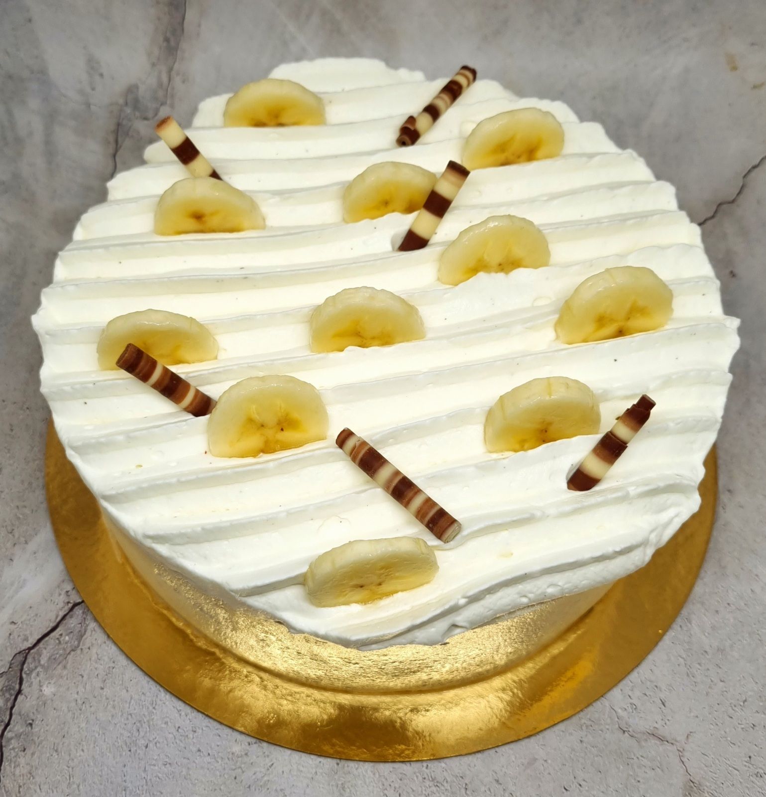 Entremet banane et chocolat au caramel