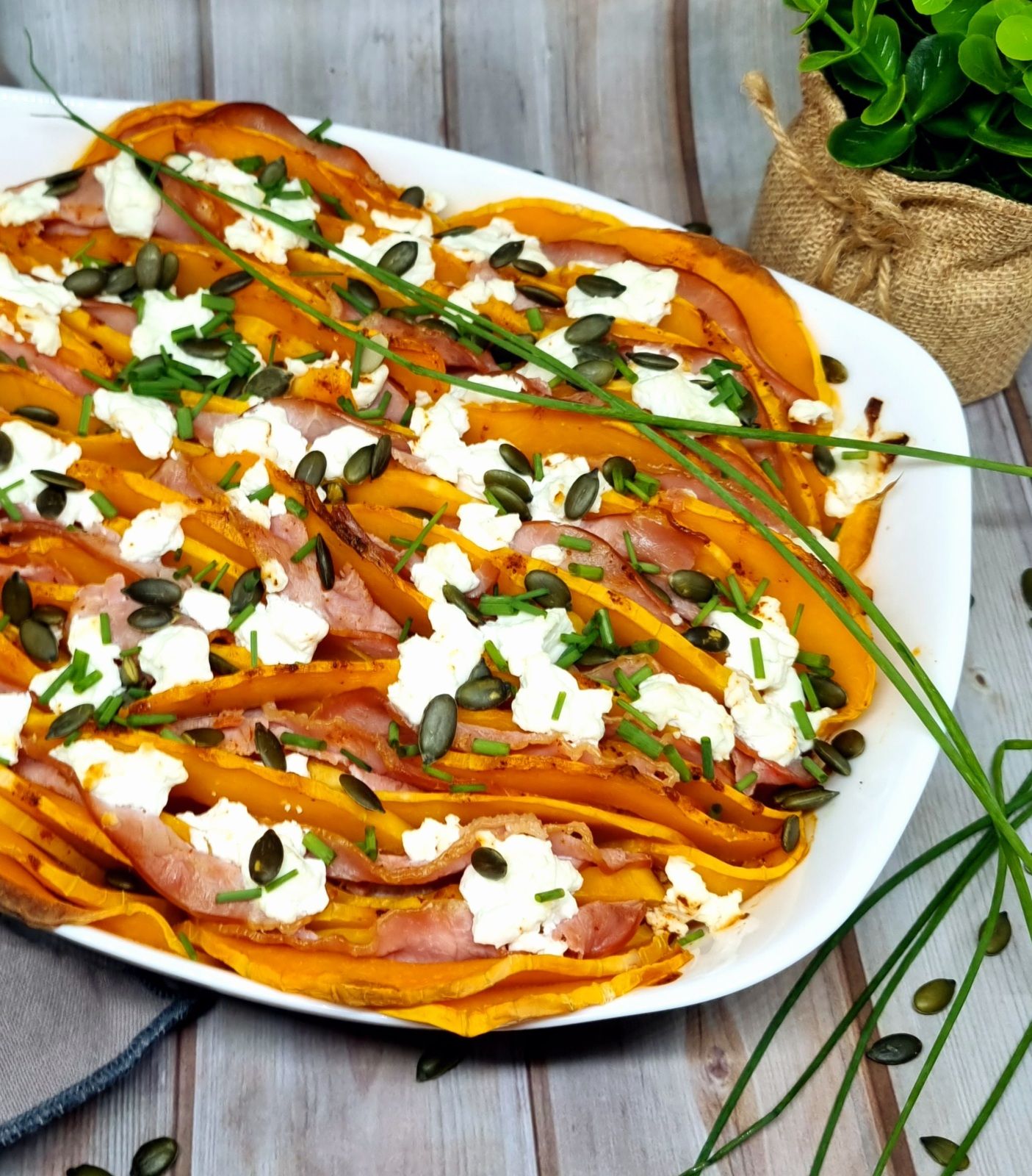 Gratin de butternut au chèvre