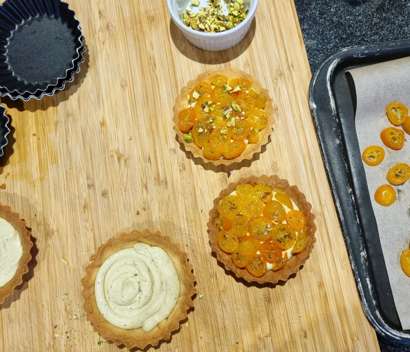 Tartelettes kumquats et pistache