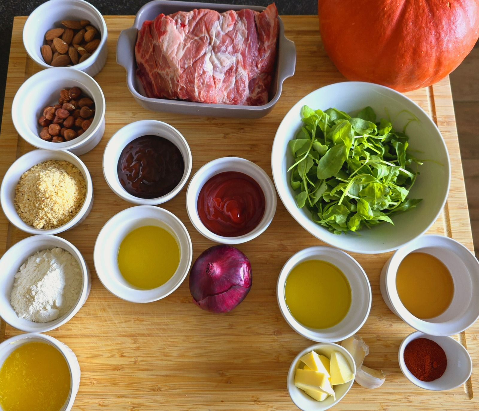 Crumble de potimarron et effiloché de porc