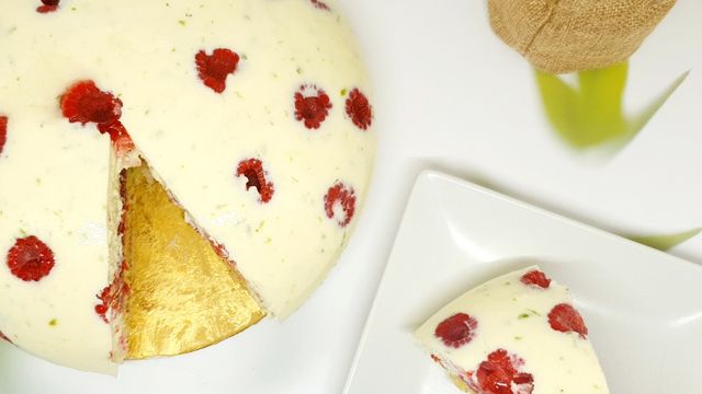 Entremet framboises citron vert